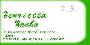henrietta macho business card