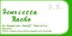henrietta macho business card